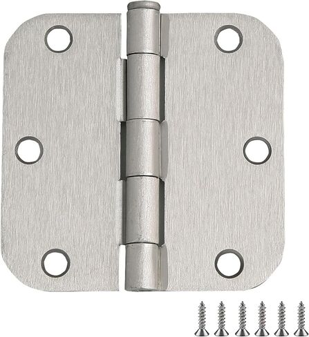 Door Hinges for Interior Doors 6-Pack 3.5-inch x 3.5-inch – Rounded 5/8-inch Radius Steel Door Hinge – Matte Black – Fits Standard Doors – Design House 189548 in Kuwait