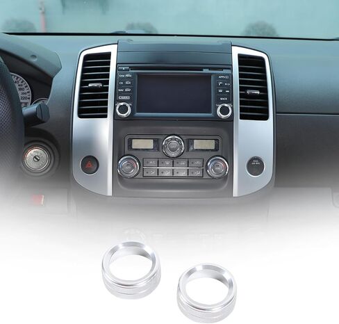 Center Console Volume Control Knob Cover Compatible with Nisan Frontier 2014-2020 Aluminum Alloy Car Sound Volume Adjust Knob Cover Decoration Interior Accessories(Silver) in Saudi Arabia