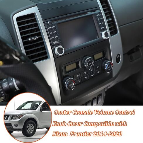 Center Console Volume Control Knob Cover Compatible with Nisan Frontier 2014-2020 Aluminum Alloy Car Sound Volume Adjust Knob Cover Decoration Interior Accessories(Silver) in Saudi Arabia