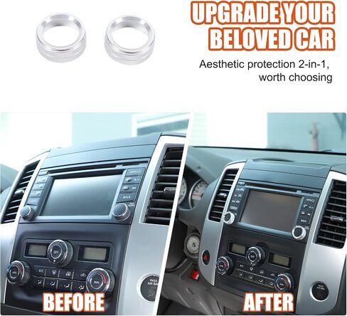 Center Console Volume Control Knob Cover Compatible with Nisan Frontier 2014-2020 Aluminum Alloy Car Sound Volume Adjust Knob Cover Decoration Interior Accessories(Silver) in Saudi Arabia