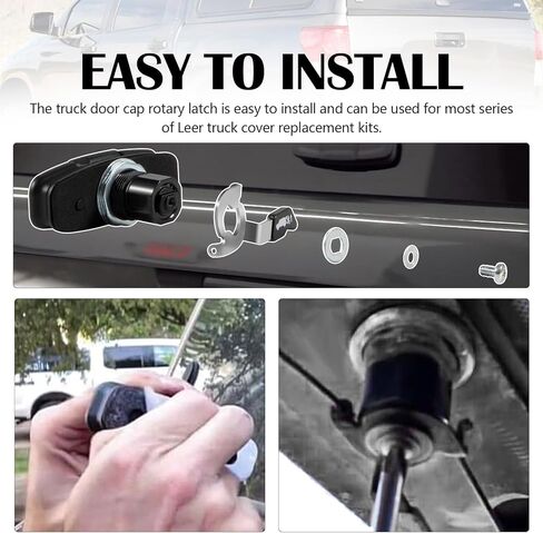 قطع غيار قفل غطاء الشاحنة، مجموعة مقبض ملتوي، غطاء باب الشاحنة، مزلاج دوار، قفل على شكل حرف T متوافق مع شاحنة Leer in Kuwait