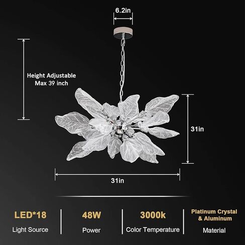 الثريات الحديثة لغرفة الطعام D23'' ورقة الثريا الإضاءة، غرفة الطعام الثريا على الطاولة، الثريا LED لغرفة النوم، غرفة المعيشة، البهو in Kuwait