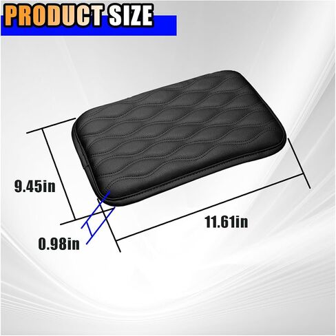 Leather Car Armrest Box Pad, Waterproof Car Center Console Cushion Pad, Car Armrest Cover Protector, Universal Car Interior Accessories for Car, Truck, SUV (Black) in Saudi Arabia