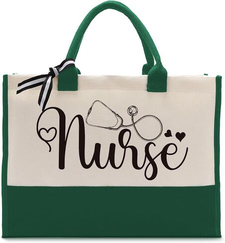 Nurse Canvas Tote Bag, Nurse Bag, Canvas Tote Bag for Gifting, Cotton Canvas Tote Bag for Women, Gift for Future Nurse, Nursing Student Graduation Gift, Reusable Shopping Bag for Nurse C1 in Saudi Arabia
