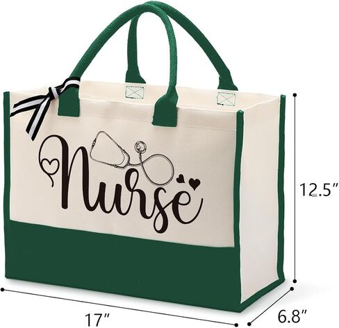 Nurse Canvas Tote Bag, Nurse Bag, Canvas Tote Bag for Gifting, Cotton Canvas Tote Bag for Women, Gift for Future Nurse, Nursing Student Graduation Gift, Reusable Shopping Bag for Nurse C1 in Saudi Arabia