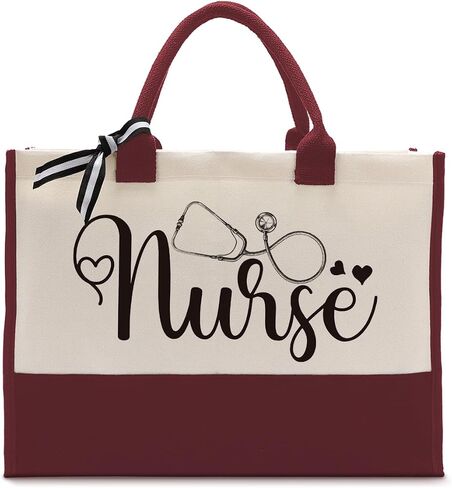 Nurse Canvas Tote Bag, Nurse Bag, Canvas Tote Bag for Gifting, Cotton Canvas Tote Bag for Women, Gift for Future Nurse, Nursing Student Graduation Gift, Reusable Shopping Bag for Nurse C1 in Saudi Arabia