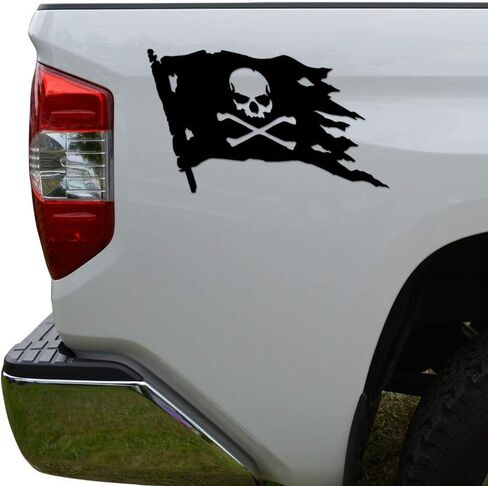 Rosie Decals Pirate Flag Jolly Roger Die Cut Vinyl Decal Sticker For Car Truck Motorcycle Window Bumper Wall Decor Size- [6 inch/15 cm] Wide Color- Gloss Black in Kuwait