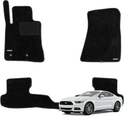 سجادات أرضية سجاد فائقة الجودة من WENNEBIRD لعام 2015-2025 Ford Mustang EcoBoost، Mustang GT، Mustang Shelby GT، بطانات أرضية ممتازة مضادة للانزلاق مقاومة للماء لجميع الأحوال الجوية، سجاد بسمك 0.6 بوصة - 3 قطع in Kuwait