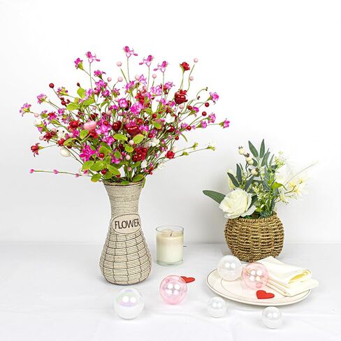 12 قطعة من عيد الحب من Yawwind مقاس 17 بوصة سيقان عيد الحب على شكل قلب من زهور عيد الحب لمزهرية المنزل وحفلات الزفاف وتزيين هدايا الطاولة in Kuwait