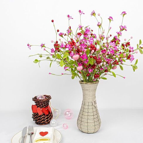 12 قطعة من عيد الحب من Yawwind مقاس 17 بوصة سيقان عيد الحب على شكل قلب من زهور عيد الحب لمزهرية المنزل وحفلات الزفاف وتزيين هدايا الطاولة in Kuwait