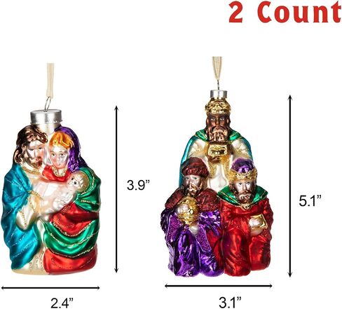 Every Day is Christmas Glass Blown Ornaments Cute Hand Made Figurines Tree Decoration (Nativity Set) in Saudi Arabia