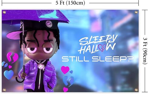 Sleepy Rapper Hallow Album Cover Still Sleep Tapestry 3x5Ft Funny Tapestry for Room Man Cave Wall Tapestry for College Dorm Room Decor,Outdoor,Parties in Saudi Arabia