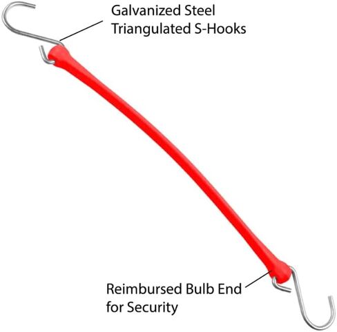 The Perfect Bungee 18" Industrial Grade Polyurethane Bungee Strap, Made in The USA, 4 Pack, Black in Saudi Arabia