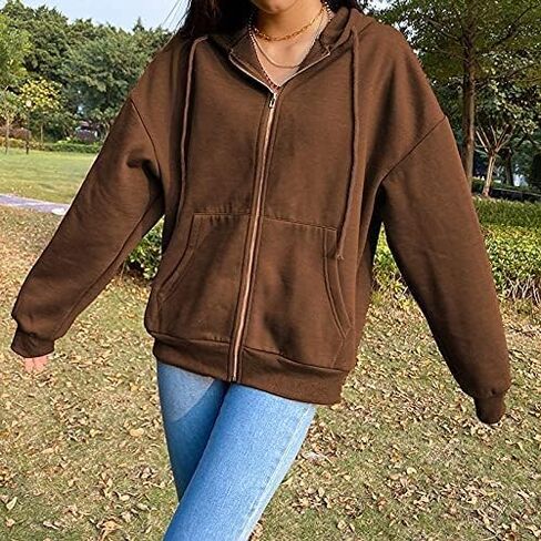 COOLMONAR Women Y2K Hoodie Y2K Athletic Workout Basic Casual Sweatshirt Harajuku Zip Up Hoodies in Saudi Arabia
