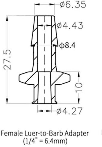 BleedZone - Male Luer Lock Connector - 1/4" Hose Barb Fittings, PP Polypropylene Hose Luer Lock Adapter, 25x Hose Barb Adapter for Laboratory Equipment, Luer Lock Tubing, Luer Lock Fittings in Saudi Arabia