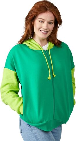 Bioworld Keroppi Cosplay Long Sleeve Green Contrast Women's Zip Hoodie in Saudi Arabia