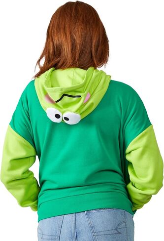 Bioworld Keroppi Cosplay Long Sleeve Green Contrast Women's Zip Hoodie in Saudi Arabia