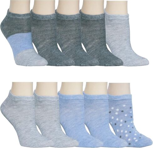 Badgley Mischka Ladies Low Cut Socks, One Size, Pack of 10 in Saudi Arabia