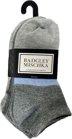 جوارب Badgley Mischka للسيدات ذات قصة منخفضة، مقاس واحد، عبوة من 10 قطع in Kuwait