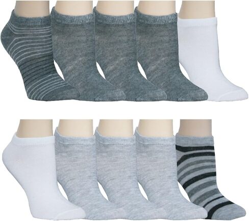 Badgley Mischka Ladies Low Cut Socks, One Size, Pack of 10 in Saudi Arabia
