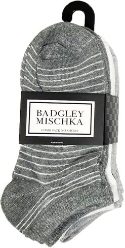 Badgley Mischka Ladies Low Cut Socks, One Size, Pack of 10 in Saudi Arabia