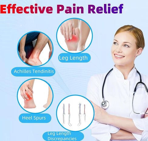 2 Pairs Insole Height,Orthopedic High Cushion, Arch Support Insoles for Plantar Fasciitis, Flat Feet, Over-Pronation, Achilles Tendonitis, Foot Pain Relief (1.4inch) in Saudi Arabia