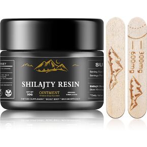 Shilajit Pure Himalayan Organic, Shilajit Resin 600mg Maximum Potency Natural Organic Shilajit Resin with 85+ Trace Minerals & Fulvic Acid for Energy, Immune Support, 30 Grams