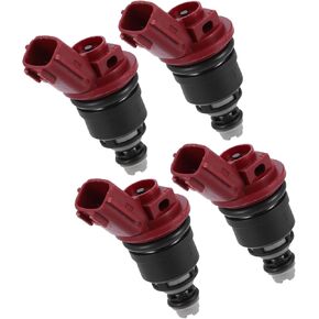 Car Fuel Injector Nozzle Replacement Fit for Nissan Altima 2.4L L4 1993-1999 16600-53J00 - Pack of 4 Black Replacement