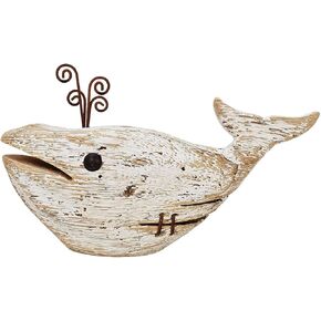 Morning View Wooden Whale Decor Rustic Nautical Decor Free Standing Wood Whale Statue Whale Figurine Tabletop Beach House Decor Coastal Decor Ocean Sea Home Decor 4.7 Inch High