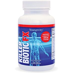 Youngevity Killer Biotic FX - Immune System Support | Sourced from Bee Propolis, Mushrooms & Colostrum | Natural Immunity Support | 60 Capsules