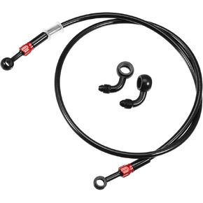 ACROPIX Brake Hose AN3 28 90 Degree M10 Motorcycle Hydraulic Brake Line Oil Hose Pipe Fitting for ATV Motorcycle Motocross Racing Bike 110cm Black 1Set Car Parts