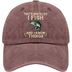That's Whats I Do I Fish and I Know Things Hats Fish Hat Pigment Black Mens Trucker Hats Gifts for Men Summer