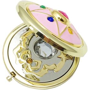 Pssopp Flip Mirror,Anime Makeup Mirror Crystal Star Makeup Mirror Cosplay Prop Portable Mirror Metal Case Mirror Sturdy Lightweight(#1)