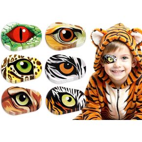 120Pcs Animal Theme Adhesive Eye Patch Breathable Kid Light Blocking Eyepatch 6 Styles Eye Bandage Pad for Lazy Eye Amblyopia, 2 x 3 Inch
