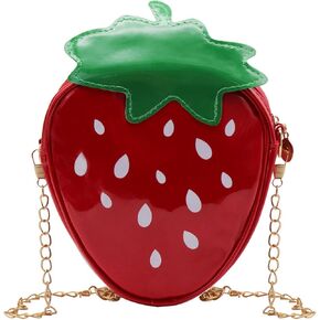 Strawberry Purse for Women and Girls, Soft Strawberry Crossbody Bag with Chain Strap, Strawberry Bag Novelty Purse