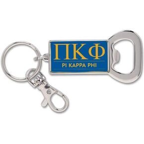 Sorority Shop Pi Kappa Phi Fraternity Keychain - Flat Bottle Opener with Greek Letters and Fraternity Name in Official Colors, Pi Kappa Phi Keyring