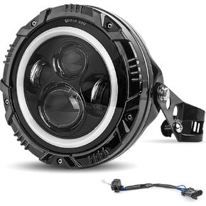 7Inch Round LED Motorcycle Headlights With Housing Bucket DRL Amber Turn Signal Lights Hi/Lo Beam Headlamp for Motorcycle Harley Honda Hornet Suzuki Yamaha Softail Road King Glide