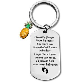 IVF Infertility Jewelry Fertility Prayer Gifts I Hope That All Your Dreams Come True Keychain with Pineapple Charm Infertility Mom Gifts IVF Pregnant Wish Gift IVF Encouragement Gifts for Women