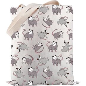 PWHAOO Funny Possum Tote Bag Opossum Mama Tote Bag Opossum Owner Tote Bag Animals Eat Trash Gift Opossum Lover Gift