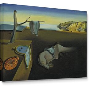 Niwo ART - Persistence of Memory, World's Most Famous Paintings Series, Canvas Wall Art Home Decor, Gallery Wrapped, Stretched, Framed Ready to Hang (16"x12"x3/4")