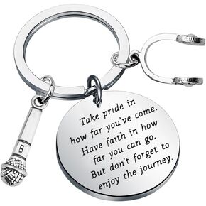 FUSTMW Music Keychain Gifts for Vocalists Microphone Keychain Headphone Keychain singer gifts Singing Lover Gift Keychain