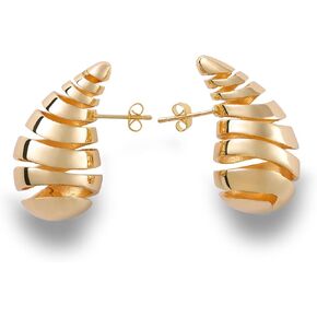 Apsvo Earring Dupes Chunky Gold Hoop Earrings for Women, Gold Plated Lightweight Drop Dangle Teardrop Waterdrop Earrings Trendy Fashion Jewelry Gifts