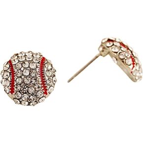 Classic Rhinestone Stud Sports Earrings Basketball Baseball Volleyball Football Soccer Earrings for Women