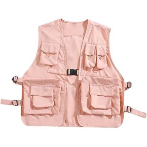 Utility Vest Waistcoat Fishing Vest Lightweight Cargo Vest Outerwear for Adults Outdoor Sports Photography