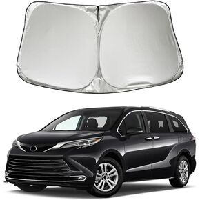 Car Windshield Sun Shade Sunshade Compatible with Toyota Sienna 2011-2020 Mini Van Accessories, Foldable Car Front Window Sun Shield Visor