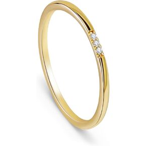 Me&Hz Thin Gold Rings for Women, 14K Gold Plated Stacking Rings Stackable Thin Band Rings Wedding Eternity Bands Aesthetic Jewelry