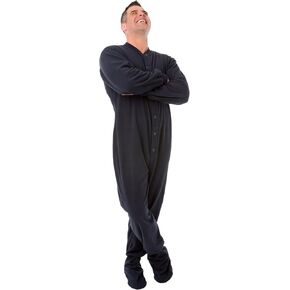 BIG FEET PAJAMA CO. One Piece Micro Polar Fleece Adult Footed Onesie Pajamas with Drop Seat