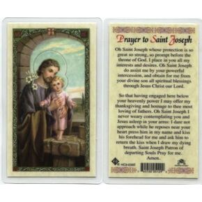 Prayer to Saint Joseph Holy Card (HC9-036E) - Laminated