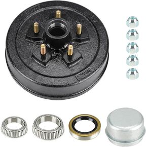 Youxmoto 10" X 2-1/4" Trailer Brake Drum Kit 5 on 4.5" Bolt, for Dexter RVs 3,500 lb. Axle Trailer Brake Drum Assembly; W/Grease Seal & Cap