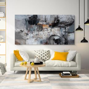 XLSJERST Large Cat Wall Art - Black Cat Abstract Canvas Pictures Wall Decor Size 20x40 Inches Decor for Home Office Living Room Bedroom Office
